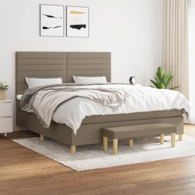 Box spring bed with taupe gray fabric mattress 180x200 cm by , Beds and slatted bases - Ref: Foro24-3137257, Price: 712,92 €,...