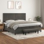 Box spring bed with dark gray velvet mattress 200x200 cm by , Beds and slatted bases - Ref: Foro24-3137924, Price: 741,72 €, ...