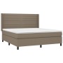 Cama box spring colchón y luces LED tela gris taupe 180x200 cm de , Camas y somieres - Ref: Foro24-3138417, Precio: 657,67 €,...