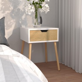 White and Sonoma engineered wood bedside table 40x40x56 cm by vidaXL, Nightstands - Ref: Foro24-326805, Price: 61,66 €, Disco...