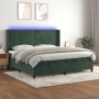 Cama box spring colchón y LED terciopelo verde oscuro 200x200cm de , Camas y somieres - Ref: Foro24-3139646, Precio: 748,91 €...