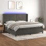 Box spring bed with mattress and LED dark gray velvet 200x200 cm by , Beds and slatted bases - Ref: Foro24-3139644, Price: 71...