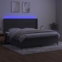 Box spring bed with mattress and LED dark gray velvet 200x200 cm by , Beds and slatted bases - Ref: Foro24-3139644, Price: 71...