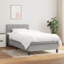 Box spring bed with light gray fabric mattress 90x200 cm by , Beds and slatted bases - Ref: Foro24-3140025, Price: 289,42 €, ...