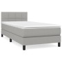 Cama box spring con colchón tela gris claro 90x200 cm de , Camas y somieres - Ref: Foro24-3140025, Precio: 300,35 €, Descuent...