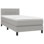 Box spring bed with light gray fabric mattress 90x200 cm by , Beds and slatted bases - Ref: Foro24-3140025, Price: 289,42 €, ...