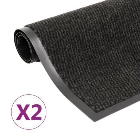 Rectangular knotted entrance mats 2 pcs black 40x60 cm by vidaXL, Doormats - Ref: Foro24-3051602, Price: 21,99 €, Discount: %