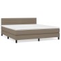 Box spring bed with taupe gray fabric mattress 180x200 cm by , Beds and slatted bases - Ref: Foro24-3140157, Price: 563,88 €,...