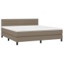 Box spring bed with taupe gray fabric mattress 180x200 cm by , Beds and slatted bases - Ref: Foro24-3140157, Price: 563,88 €,...