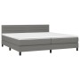 Cama box spring con colchón tela gris oscuro 200x200 cm de , Camas y somieres - Ref: Foro24-3140162, Precio: 599,11 €, Descue...