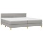 Cama box spring con colchón tela gris claro 200x200 cm de , Camas y somieres - Ref: Foro24-3140721, Precio: 557,25 €, Descuen...