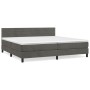 Box spring bed with dark gray velvet mattress 200x200 cm by , Beds and slatted bases - Ref: Foro24-3141384, Price: 601,21 €, ...