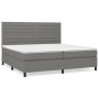 Cama box spring con colchón tela gris oscuro 200x200 cm de , Camas y somieres - Ref: Foro24-3141882, Precio: 686,29 €, Descue...