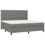 Cama box spring con colchón tela gris oscuro 200x200 cm de , Camas y somieres - Ref: Foro24-3141882, Precio: 618,53 €, Descue...