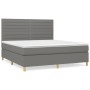 Box spring bed with dark gray fabric mattress 180x200 cm by , Beds and slatted bases - Ref: Foro24-3142434, Price: 599,13 €, ...