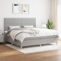 Cama box spring con colchón tela gris claro 200x200 cm de , Camas y somieres - Ref: Foro24-3142441, Precio: 635,31 €, Descuen...