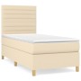 Cama box spring con colchón tela color crema 100x200 cm de , Camas y somieres - Ref: Foro24-3142398, Precio: 385,36 €, Descue...