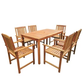 Set de comedor de jardín 7 piezas madera maciza de acacia de vidaXL, Conjuntos de jardín - Ref: Foro24-42623, Precio: 530,99 ...