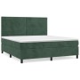 Cama box spring con colchón terciopelo verde oscuro 180x200 cm de , Camas y somieres - Ref: Foro24-3143100, Precio: 633,70 €,...