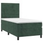 Cama box spring con colchón terciopelo verde oscuro 90x190 cm de , Camas y somieres - Ref: Foro24-3143058, Precio: 341,22 €, ...