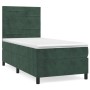 Cama box spring con colchón terciopelo verde oscuro 100x200 cm de , Camas y somieres - Ref: Foro24-3143070, Precio: 377,10 €,...