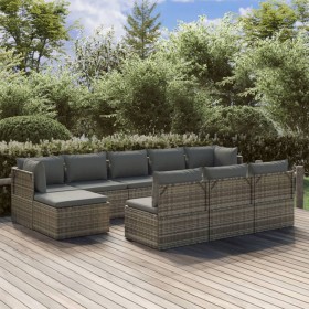 10-piece garden furniture set and gray synthetic rattan cushions by , Garden sets - Ref: Foro24-3157359, Price: 898,99 €, Dis...