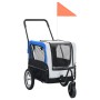 Pet Bike Trailer Stroller 2 in 1 Gray Blue by , pet strollers - Ref: Foro24-91763, Price: 164,43 €, Discount: %