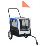 Pet Bike Trailer Stroller 2 in 1 Gray Blue by , pet strollers - Ref: Foro24-91763, Price: 164,43 €, Discount: %