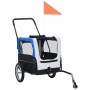 Pet Bike Trailer Stroller 2 in 1 Gray Blue by , pet strollers - Ref: Foro24-91763, Price: 164,43 €, Discount: %