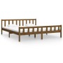 Estructura de cama madera maciza marrón miel 160x200 cm de , Camas y somieres - Ref: Foro24-810692, Precio: 129,53 €, Descuen...