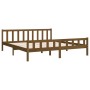 Estructura de cama madera maciza marrón miel 160x200 cm de , Camas y somieres - Ref: Foro24-810692, Precio: 129,53 €, Descuen...