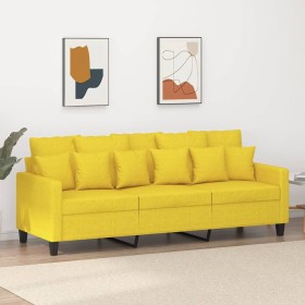 Sofá de 3 plazas de tela amarillo claro 180 cm de , Sofás - Ref: Foro24-359280, Precio: 314,99 €, Descuento: %