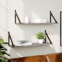 Wall shelves 2 pcs Sonoma gray engineered wood 80x25x25.5cm by , Shelves and shelves - Ref: Foro24-836341, Price: 33,01 €, Di...