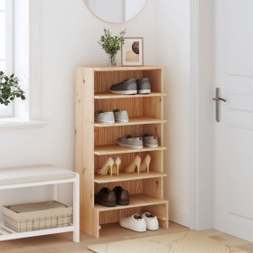 Solid pine wood shoe rack 52x30x104 cm by , Shoe racks and shoe organizers - Ref: Foro24-837391, Price: 58,99 €, Discount: %