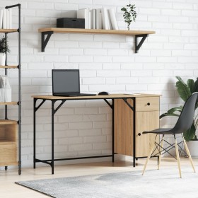 Engineered wood computer desk Sonoma oak 131x48x75cm by , Desks - Ref: Foro24-836219, Price: 89,99 €, Discount: %