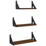 Wall shelves 3 pcs engineered wood brown oak by , Shelves and shelves - Ref: Foro24-836322, Price: 20,61 €, Discount: %