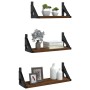 Wall shelves 3 pcs engineered wood brown oak by , Shelves and shelves - Ref: Foro24-836322, Price: 20,61 €, Discount: %