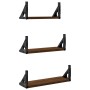 Wall shelves 3 pcs engineered wood brown oak by , Shelves and shelves - Ref: Foro24-836322, Price: 20,61 €, Discount: %