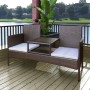 2-seater garden sofa with brown synthetic rattan table by vidaXL, garden benches - Ref: Foro24-42843, Price: 189,99 €, Discou...