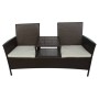 2-Sitzer-Gartensofa mit braunem synthetischem Rattantisch von vidaXL, Gartenbänke - Ref: Foro24-42843, Preis: 200,56 €, Rabat...