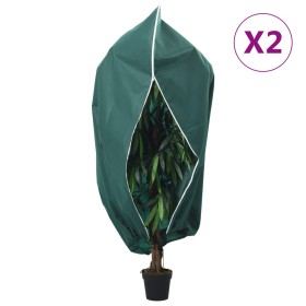 Cubierta para plantas con cremallera 2 uds 70 g/m² 1,55x1,55 m de , Accesorios de jardinería - Ref: Foro24-364887, Precio: 22...