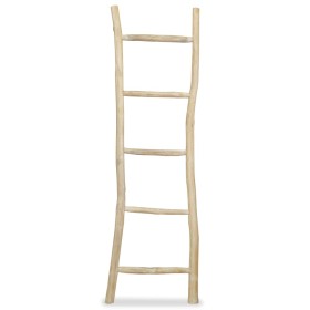 Escalera toallero con 5 peldaños teca 45x150 cm natural de vidaXL, Toalleros - Ref: Foro24-244568, Precio: 64,14 €, Descuento: %