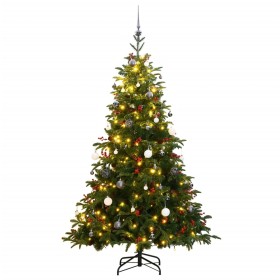 Artificial Christmas tree with hinges 300 LED and balls 180 cm by , Christmas trees - Ref: Foro24-3210498, Price: 112,98 €, D...