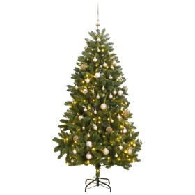 Artificial Christmas tree with hinges 300 LED and balls 270 cm by , Christmas trees - Ref: Foro24-3210149, Price: 236,99 €, D...