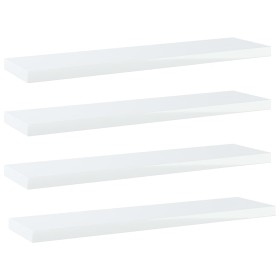 Shelf shelving unit 4 units plywood glossy white 40x10x1.5cm by , Shelves - Ref: Foro24-805132, Price: 16,95 €, Discount: %