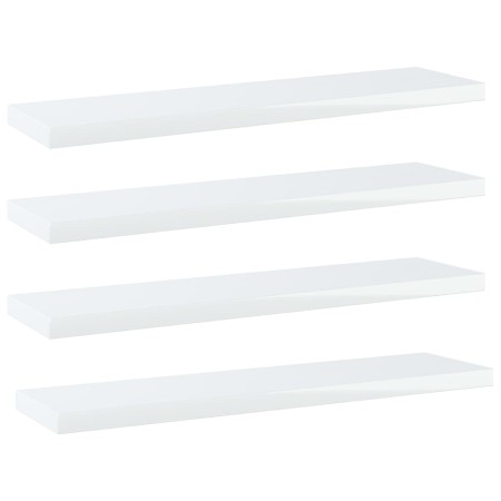 Shelf shelving unit 4 units plywood glossy white 40x10x1.5cm by , Shelves - Ref: Foro24-805132, Price: 17,24 €, Discount: %