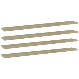 Shelf shelving unit 4 units plywood Sonoma oak 80x10x1.5cm by , Shelves - Ref: Foro24-805288, Price: 17,46 €, Discount: %