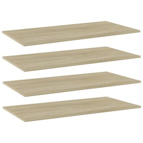 Shelf bookcase 4 units plywood Sonoma oak 100x50x1.5cm by , Shelves - Ref: Foro24-805421, Price: 54,99 €, Discount: %