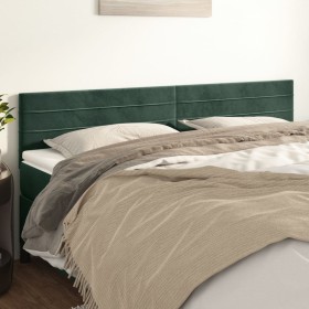 Cabeceros 2 unidades de terciopelo verde oscuro 100x5x78/88 cm de , Cabeceros y pies de cama - Ref: Foro24-346197, Precio: 66...