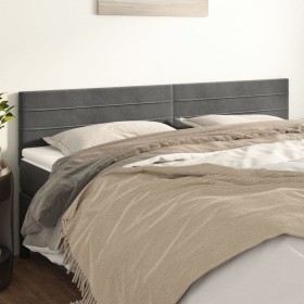 Cabeceros 2 unidades de terciopelo gris oscuro 100x5x78/88 cm de , Cabeceros y pies de cama - Ref: Foro24-346195, Precio: 69,...